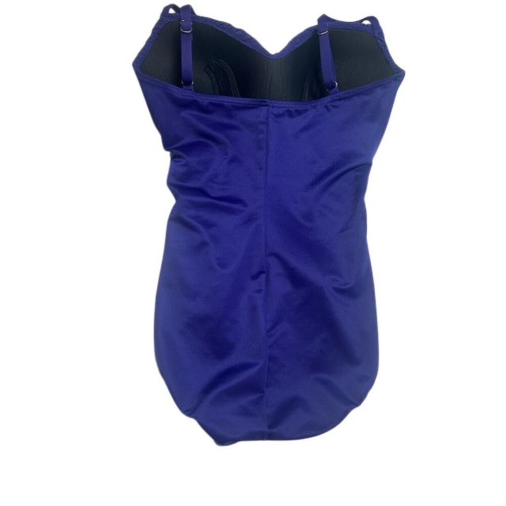 Miraclesuit Rialto Ruched Electric Blue Tummy Control One Piece Swimsuit Size 6 - Picture 4 of 6